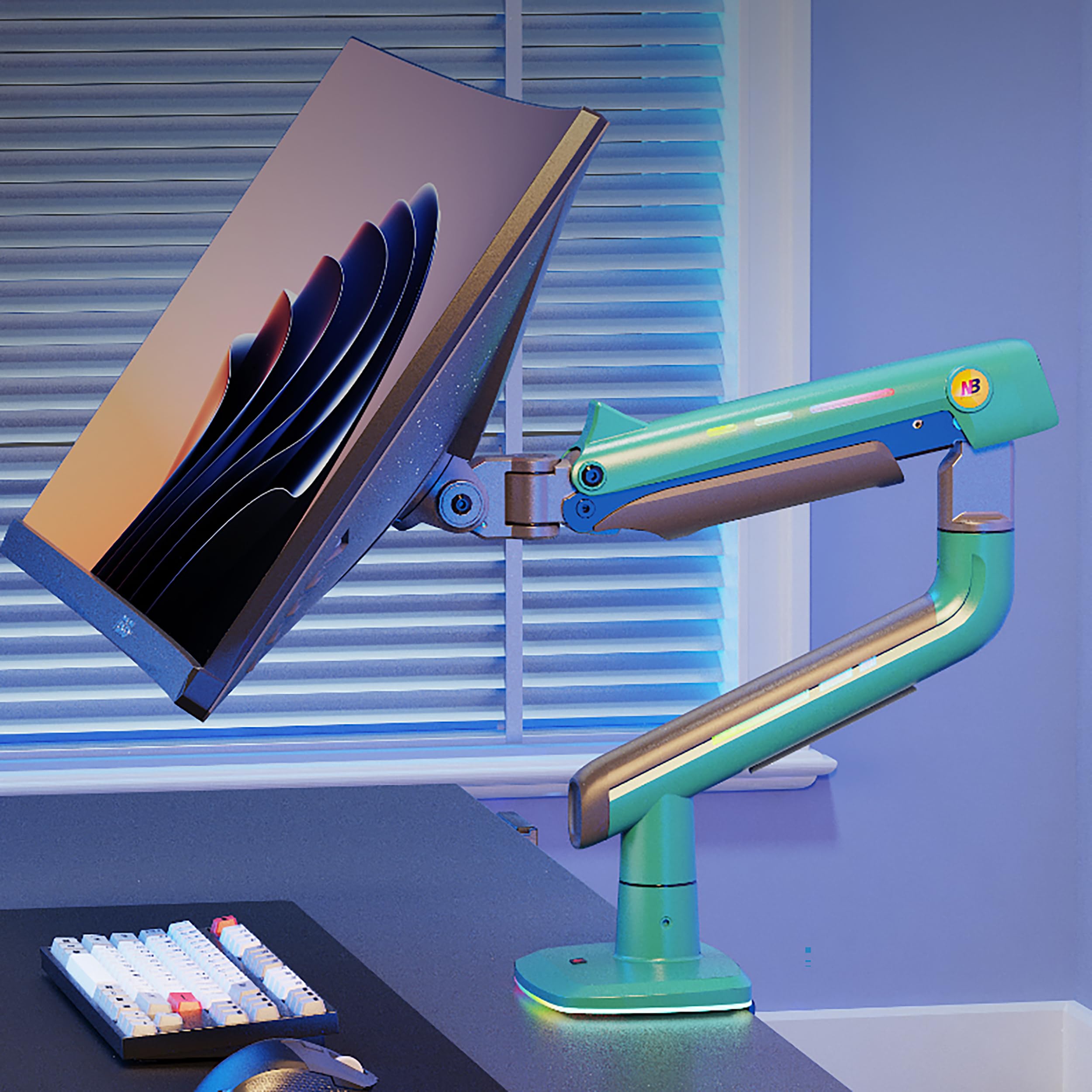 Amazon.co.jp: NB ERGONOMIC 【RGBライト付き】大型モニターアーム 大